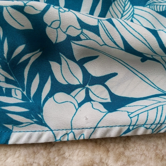 Forever 21 Floral Tassel Tie Semi-Sheer Dress Small Teal - Picture 8 of 16